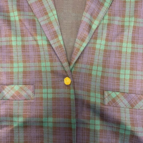 Vintage Cricket Lane Plaid Blazer Jacket Tartan Acadamia Preppy Womens Size L - Picture 6 of 10